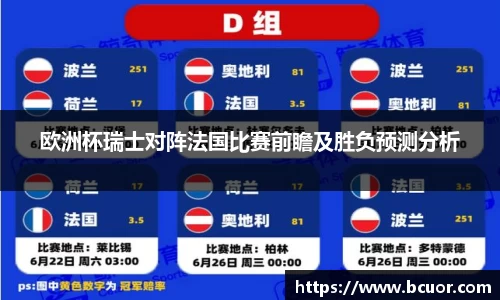 欧洲杯瑞士对阵法国比赛前瞻及胜负预测分析